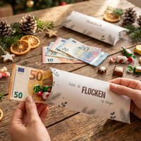 Geldgeschenk Verpackung Weihnachten – Süßer die Flocken nie klingen | Weiß