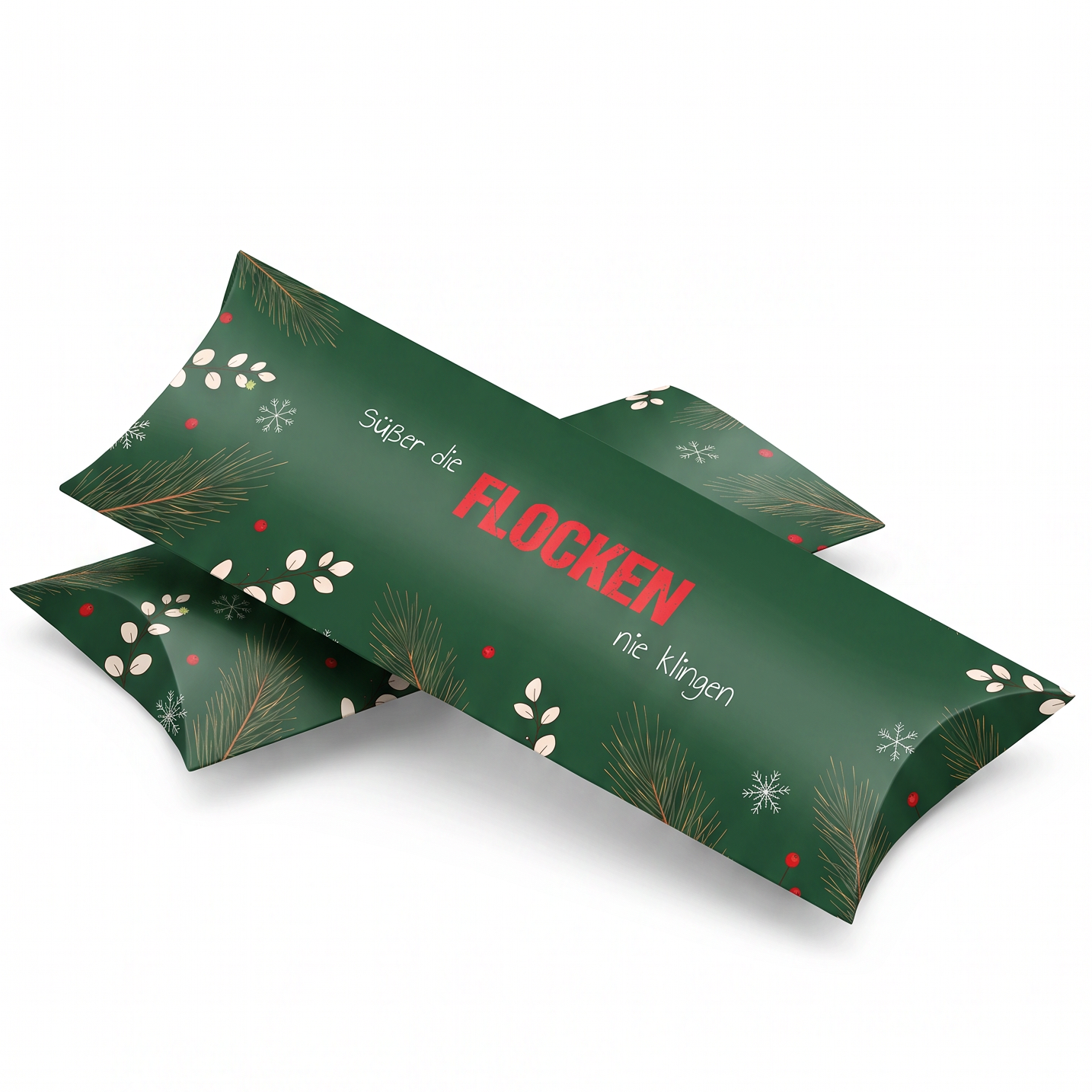 Geldgeschenk Verpackung Weihnachten – Süßer die Flocken nie klingen | Grün