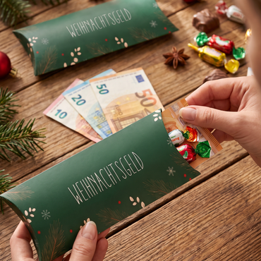 Geldgeschenk Verpackung Weihnachten – Weihnachtsgeld | Grün