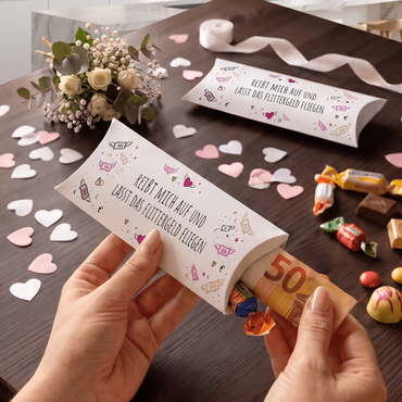 Geldgeschenk Verpackung Hochzeit – Reiß mich auf und lass das Flittergeld fliegen