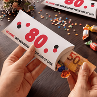 Geldgeschenk Verpackung Geburtstag – 80 | 80 Jahre. Und kein bisschen fertig.
