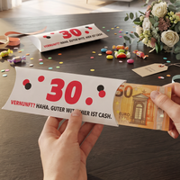 Geldgeschenk Verpackung Geburtstag – 30 | Vernunft? Haha. Hier ist Cash.