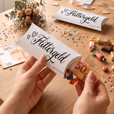 Geldgeschenk Verpackung Hochzeit – Flittergeld | Lustiges Geldgeschenk
