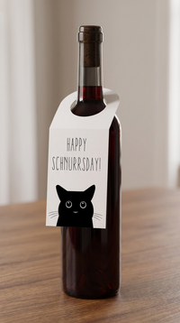 Flaschenanhänger Geburtstag „Happy Schnurrsday“