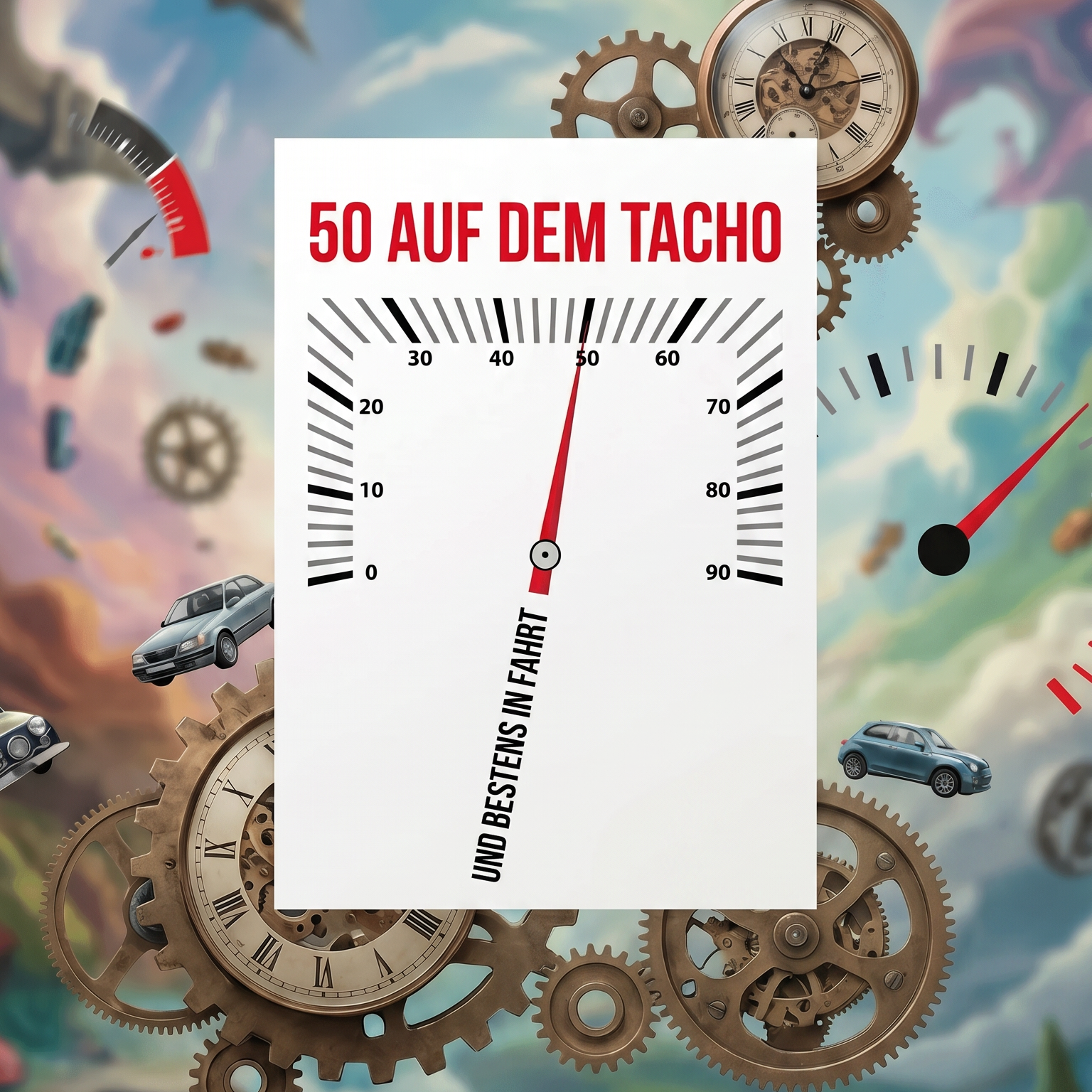 Einladung zum 50. Geburtstag – 50 auf dem Tacho… und bestens in Fahrt - Individuelle Einladung