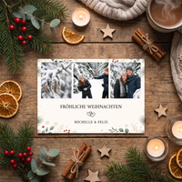 Weihnachtskarte personalisiert – „Winterliebe“ mit Foto für Paare