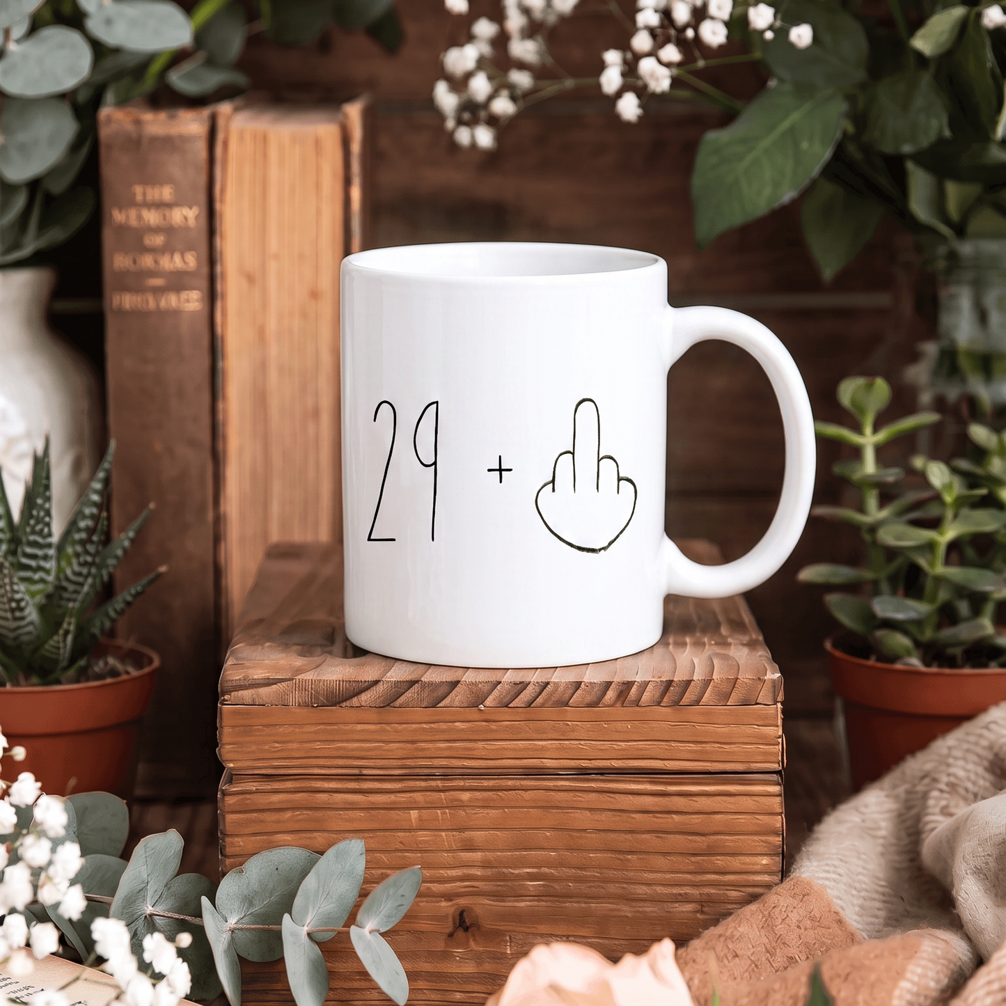 Lustige Keramik Tasse 30 Geburtstag Mittelfinger, Witziges Geschenk 30er Spruch, retro Kaffeetasse 29+ Becher Büro