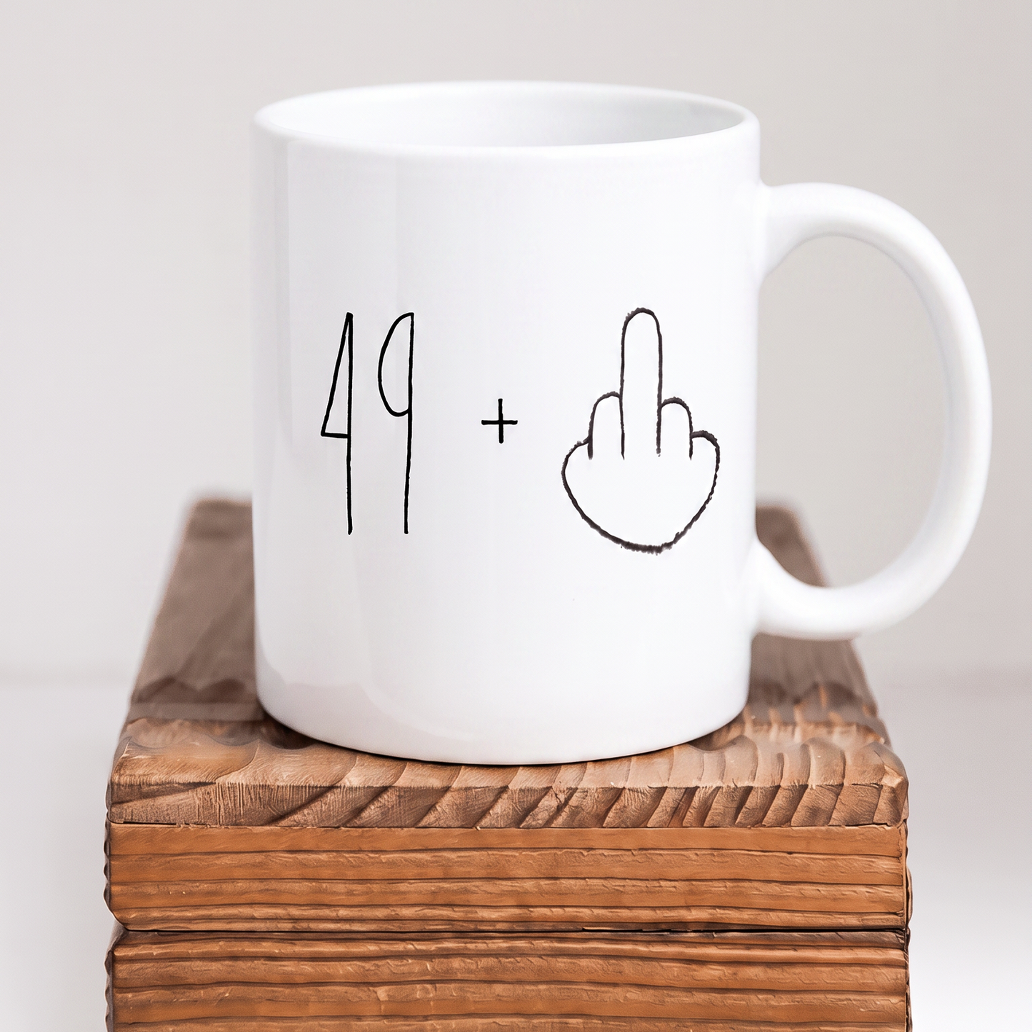Lustige Keramik Tasse 50 Geburtstag Mittelfinger, Witziges Geschenk 50er Spruch, Retro Kaffeetasse 49+ Becher