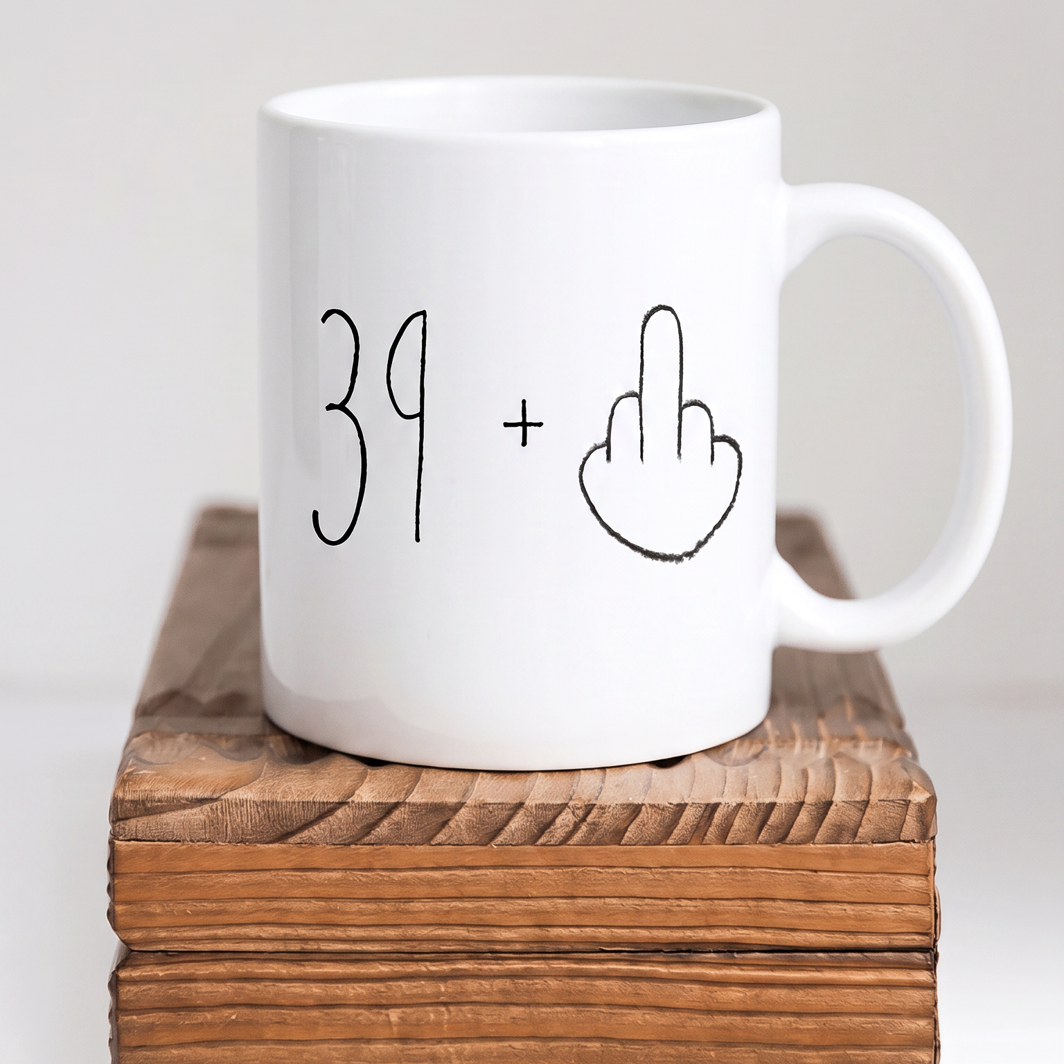 Lustige Keramik Tasse 40 Geburtstag Mittelfinger, Witziges Geschenk 40er Spruch, retro Kaffeetasse 39+ Becher