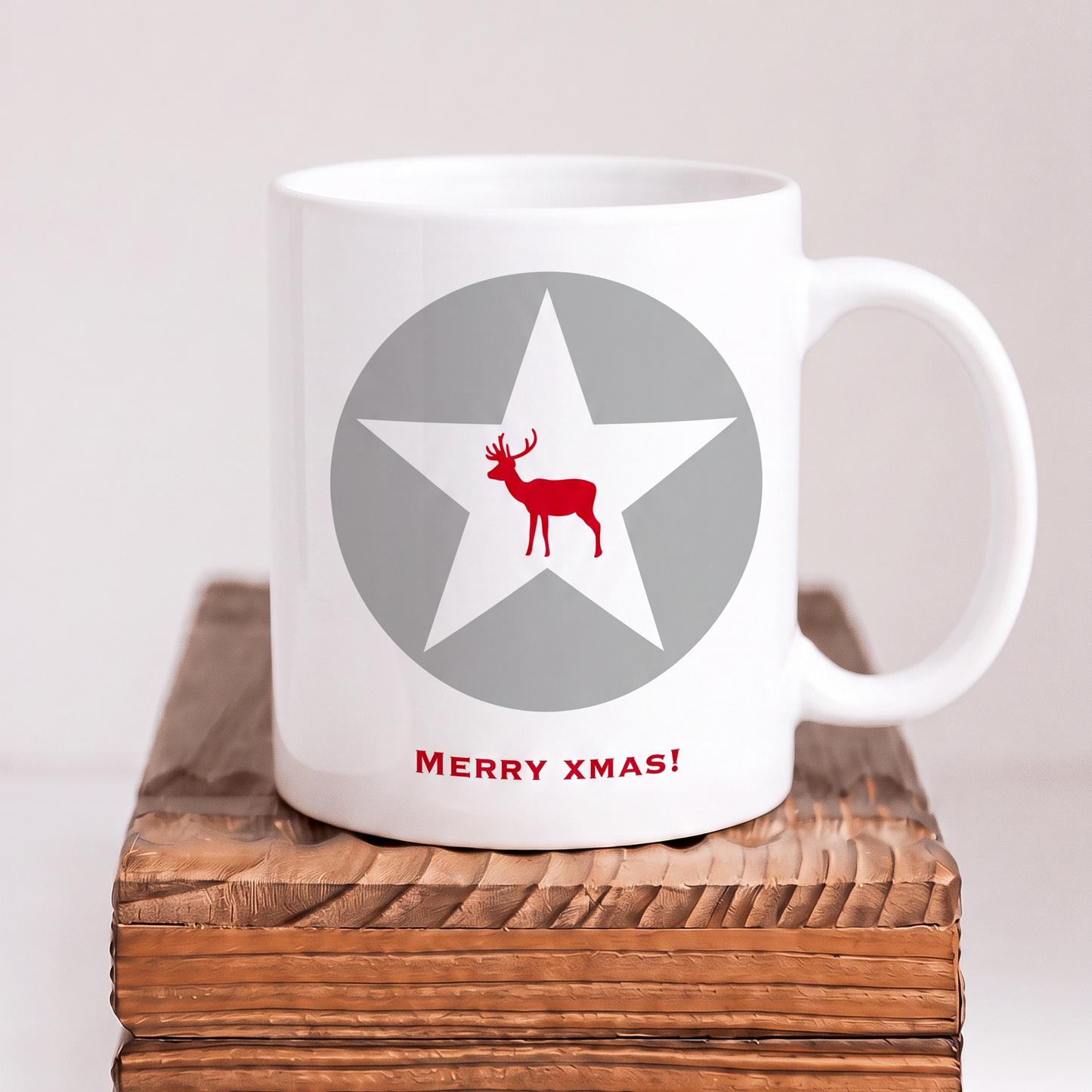 Keramik Tasse Weihnachten „Merry X-MAS“ – Moderne Weihnachtstasse