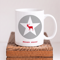Keramik Tasse Weihnachten „Merry X-MAS“ – Moderne Weihnachtstasse