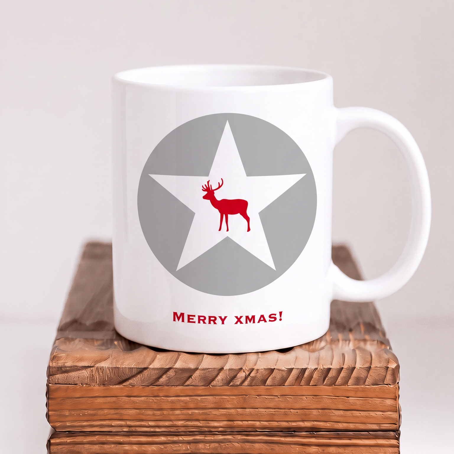Keramik Tasse Weihnachten „Merry X-MAS“ – Moderne Weihnachtstasse