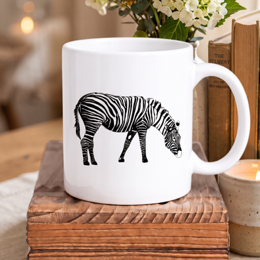 Lustige Keramik-Tasse mit Zebra | Geschenkidee für Zebra Lover