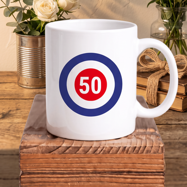 Lustige Keramik Tasse 50 Geburtstag Target 50 , Witziges Geschenk