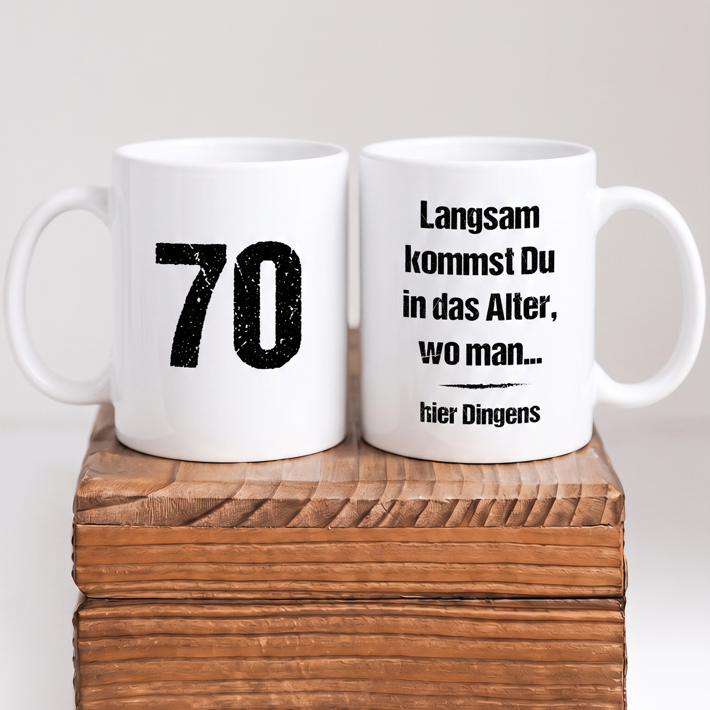 Lustige Keramik Tasse Spruch Alter … hier Dingens“ – Lustige Tasse zum 70. Geburtstag