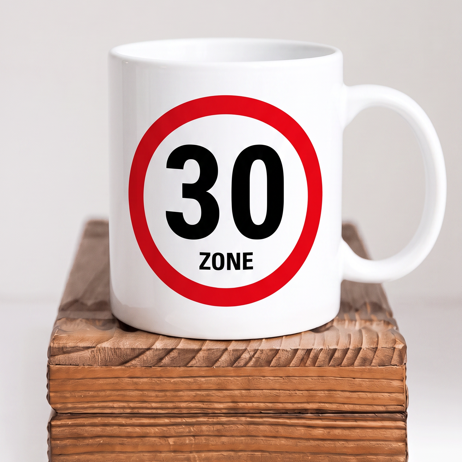 Lustige Keramik Tasse 30 Geburtstag Zone 30 Schild, Witziges Geschenk