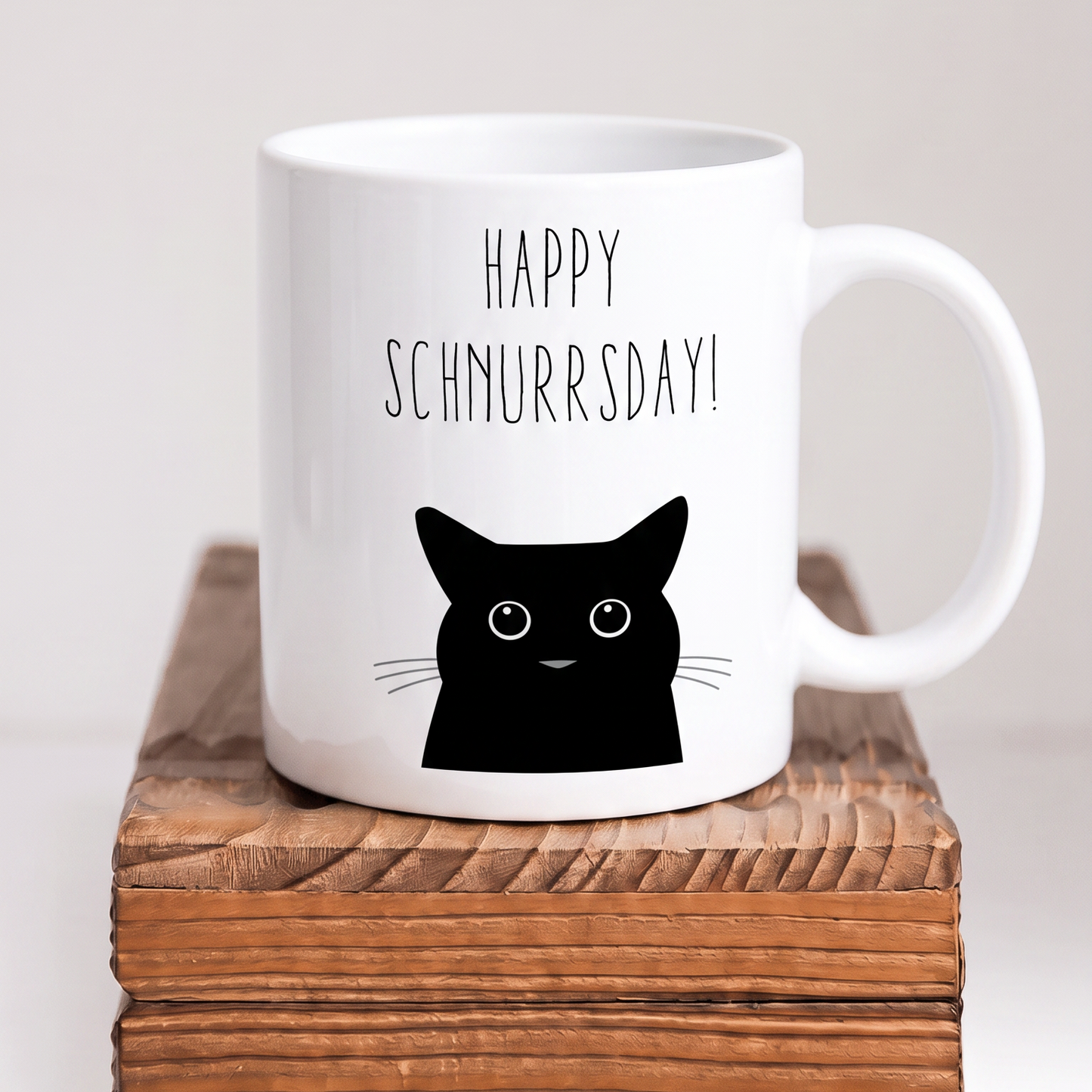 Keramik-Tasse „Happy Schnurrsday“ – Lustige Geburtstagstasse zum 50. Geburtstag