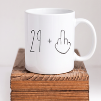 Lustige Keramik Tasse 30 Geburtstag Mittelfinger, Witziges Geschenk 30er Spruch, retro Kaffeetasse 29+ Becher Büro