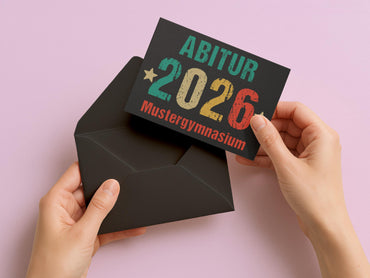 Einladung Abiball Vintage – Personalisierte Einladungskarte mit Textfeld & Retro Stil