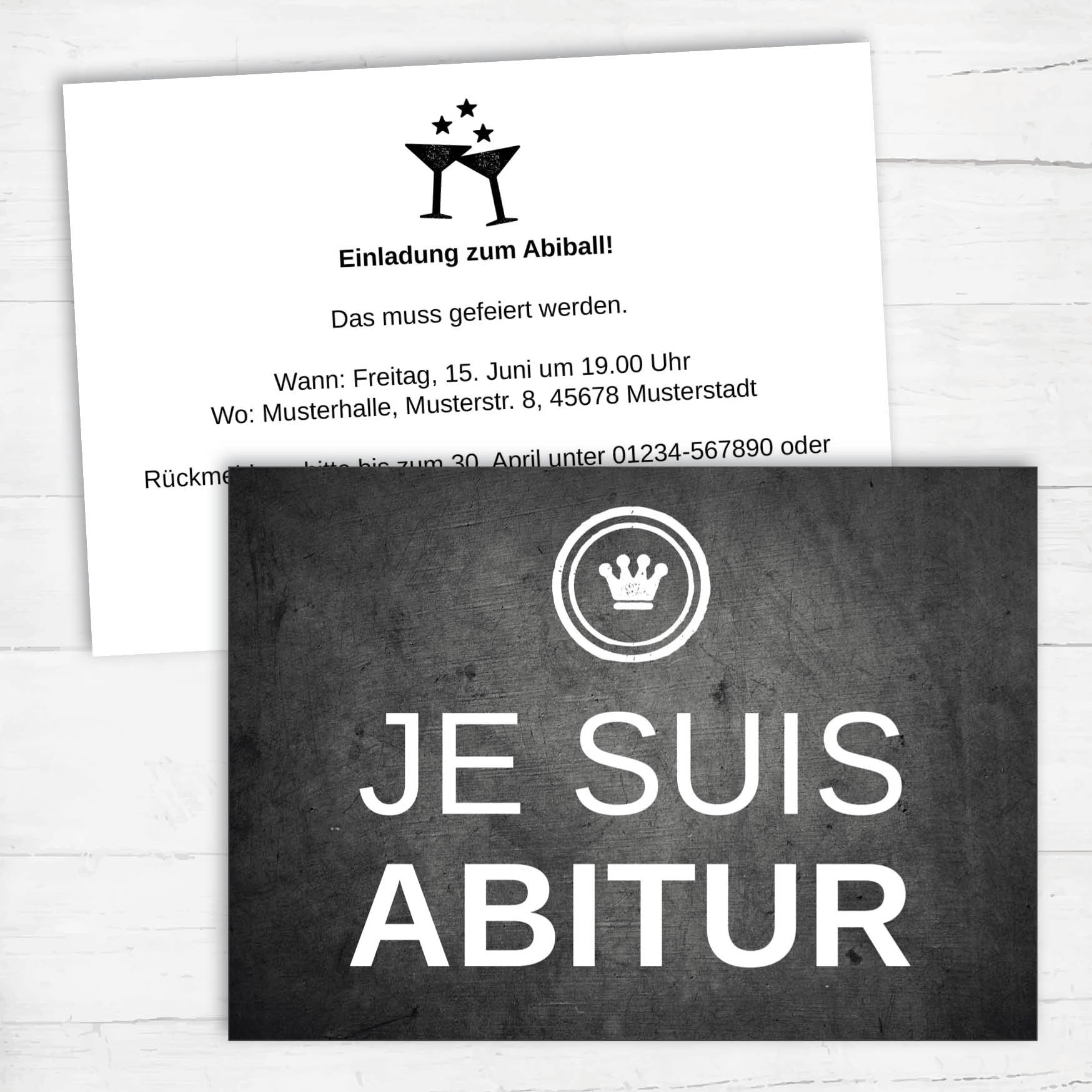 Einladung zum Abiball: JE SUIS ABITUR