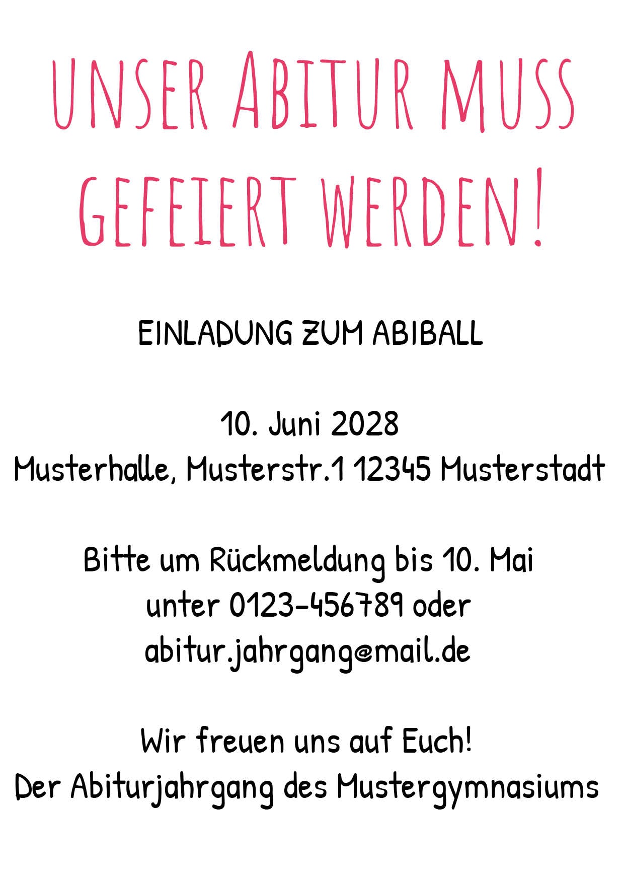 Einladung zum Abiball: Abi done! Our time to shine