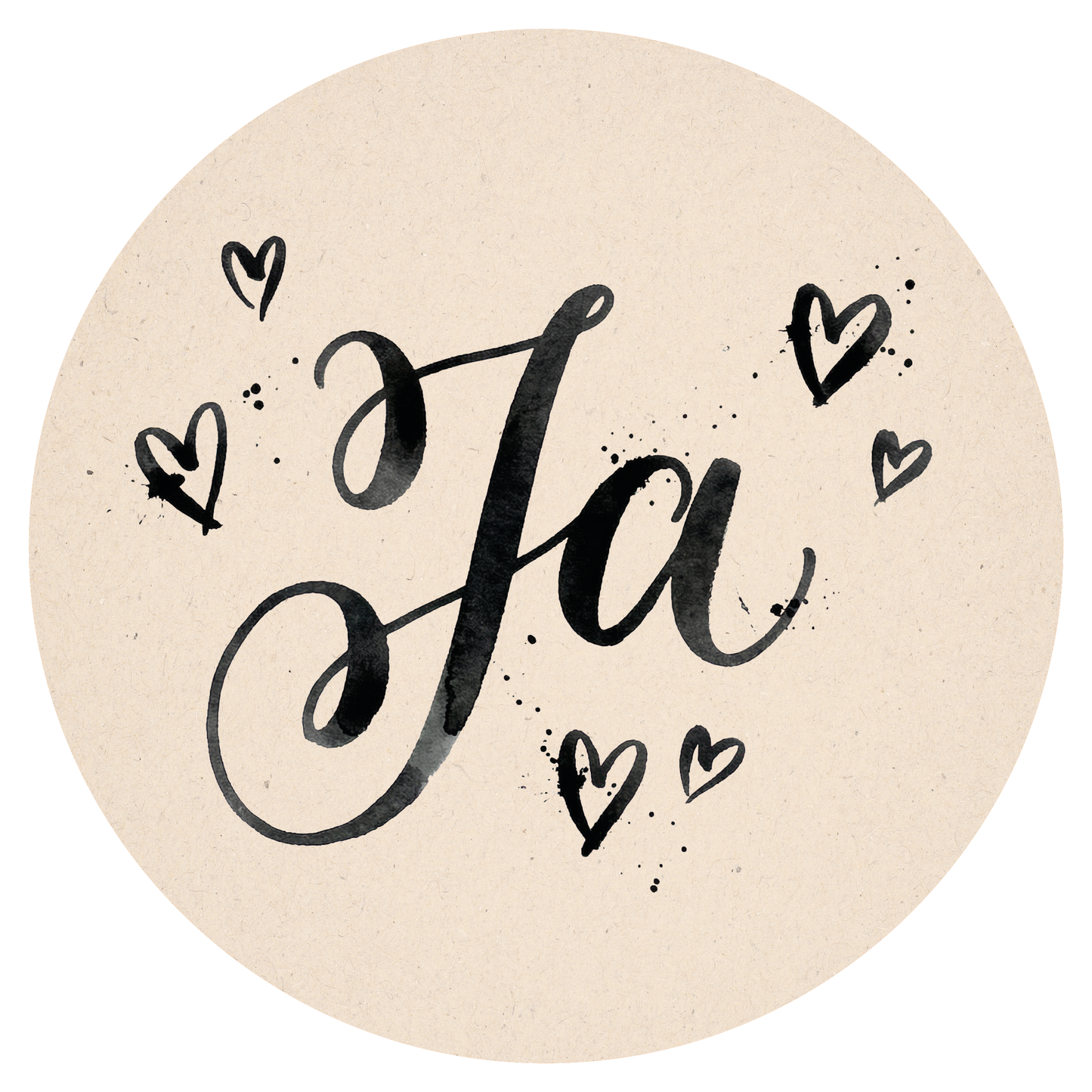 Einladung Hochzeit Bierdeckel „JA“ – Edle Kalligraphie - beidseitig bedruckt - Individuelle Einladung