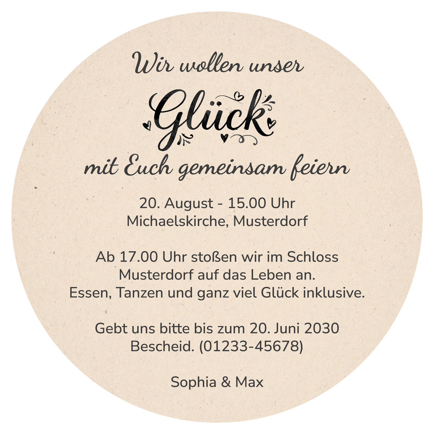 Einladung Hochzeit Bierdeckel „JA“ – Edle Kalligraphie - beidseitig bedruckt - Individuelle Einladung