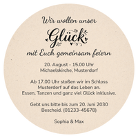 Einladung Hochzeit Bierdeckel „JA“ – Edle Kalligraphie - beidseitig bedruckt - Individuelle Einladung