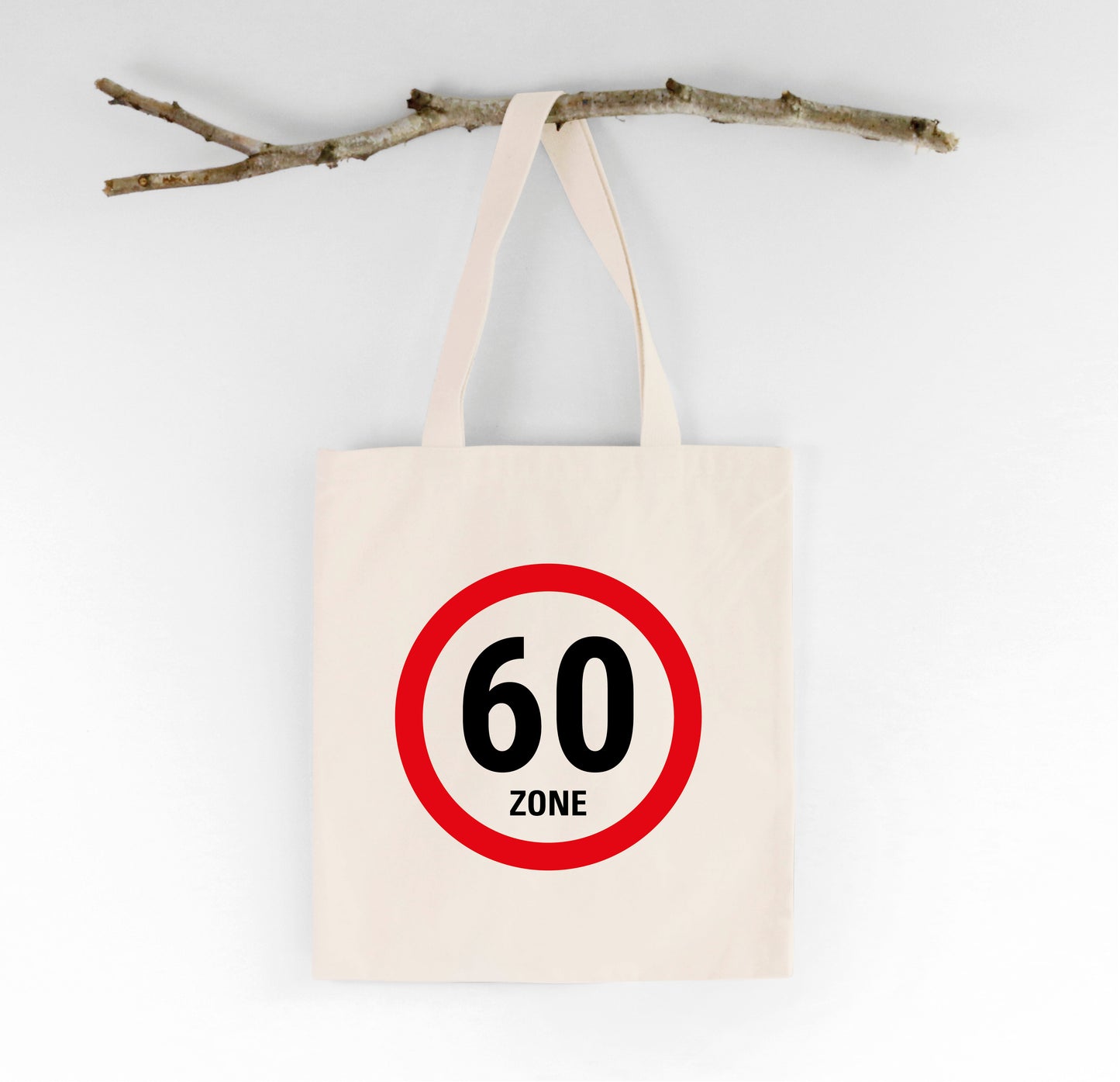 Bio-Stoffbeutel „Zone 60“ | Lustige Geschenkidee zum 60. Geburtstag