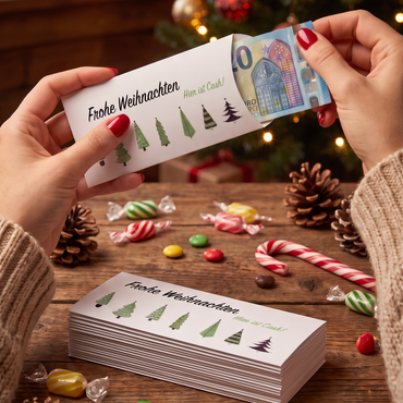 Geldgeschenk Verpackung Weihnachten – Frohe Weihnachten | Tannenbäume