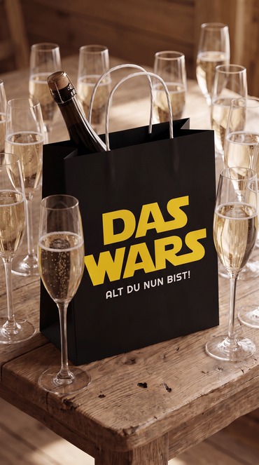 Geschenktüte „DAS WAR'S.“ – Lustige Geschenkverpackung zum Geburtstag