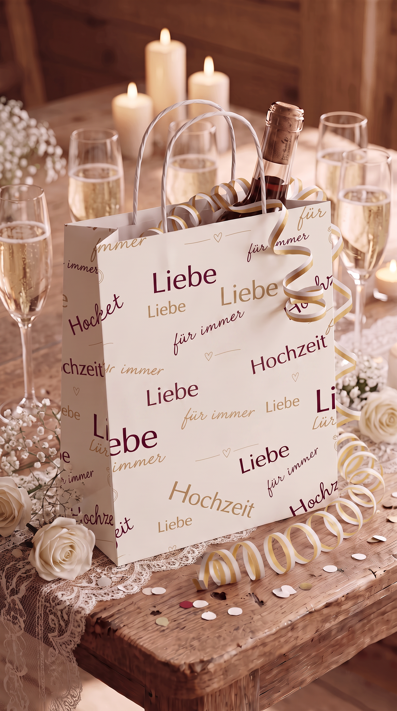 Geschenktüte Hochzeit – Typographie | Kraftpapier