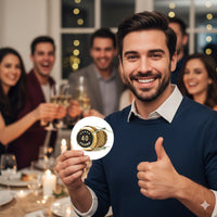 Bierdeckel Einladung zum 40. Geburtstag: Champagner Korken - Individuelle Einladung