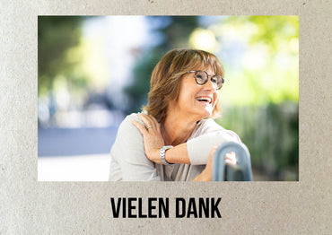 Danksagung Geburtstag: Naturpapier mit Foto