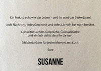 Danksagung Geburtstag: Naturpapier mit Foto