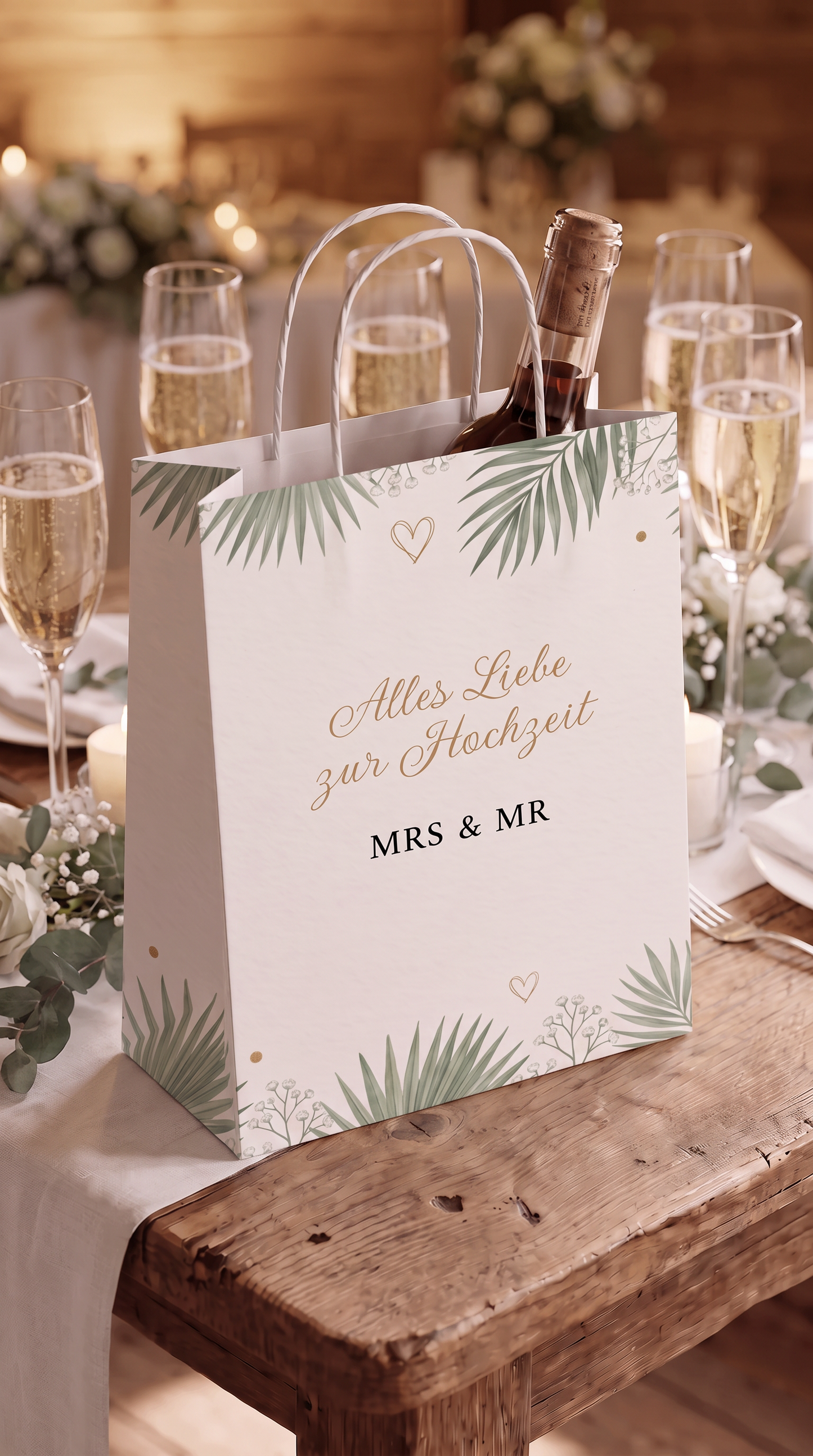 Geschenktüte Hochzeit – Botanical | Kraftpapier