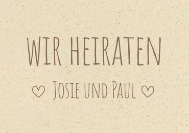 Einladung zur Hochzeit: Graspapier Naturliebe