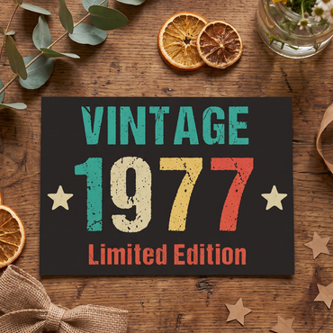 Einladung zum 50. Geburtstag: Vintage 1977