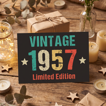 Einladung zum 70. Geburtstag: Vintage 1957