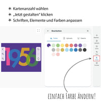 Einladung zum 70. Geburtstag: Jahreszahl 1956