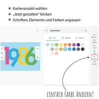 Einladung zum 40. Geburtstag: Jahreszahl 1986