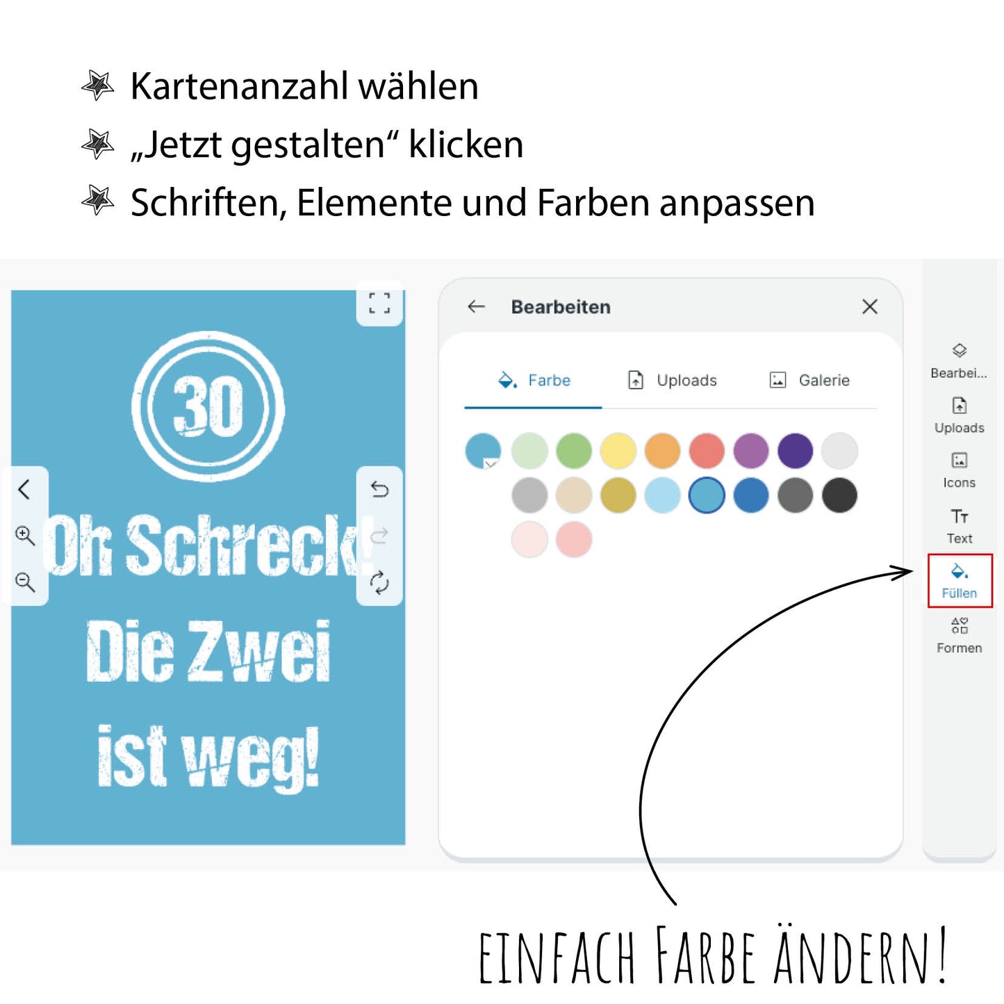 Einladung zum 30. Geburtstag: Oh Schreck! Die Zwei ist weg!