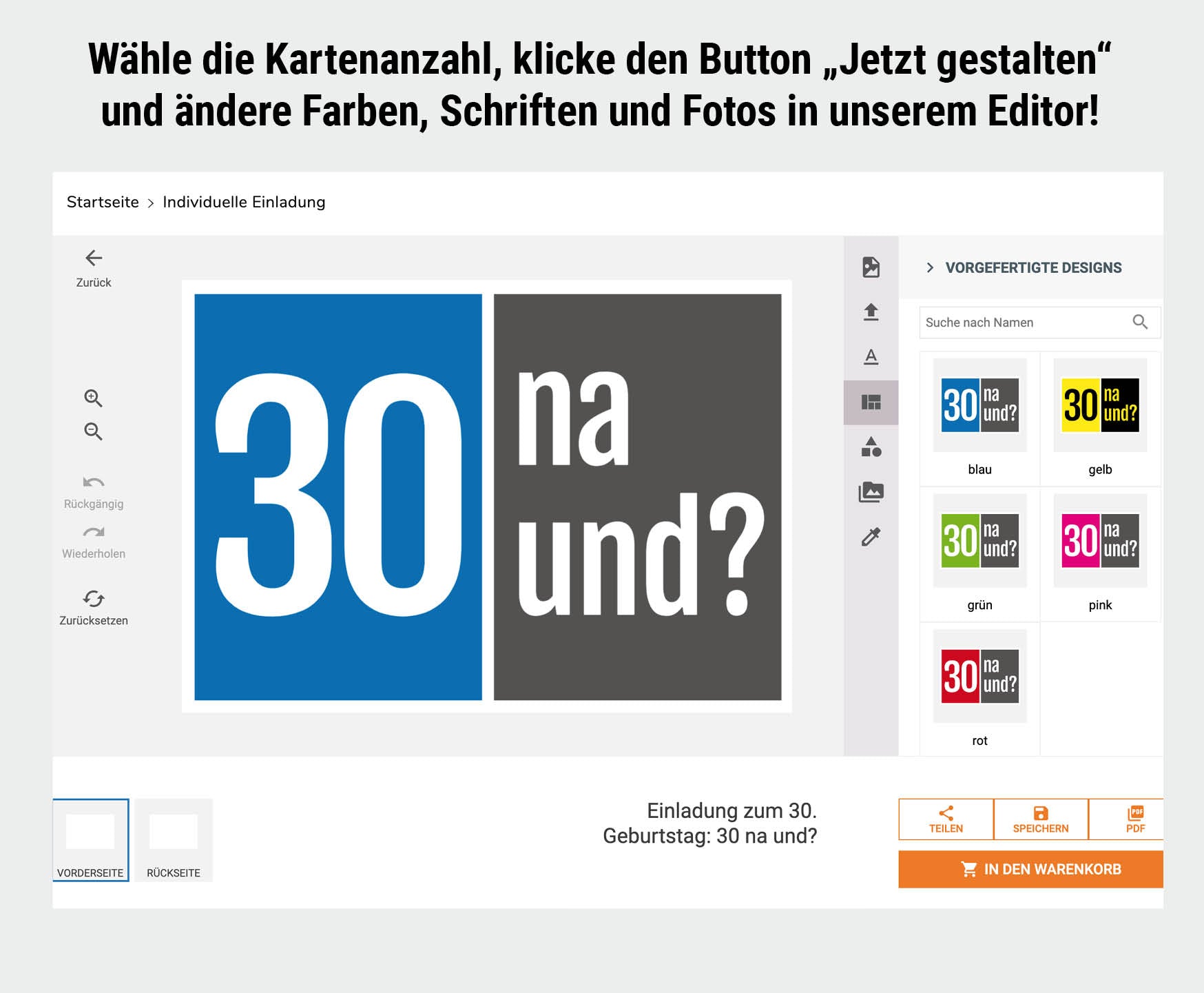 Einladung zum 30. Geburtstag: 30 na und? - Individuelle Einladung