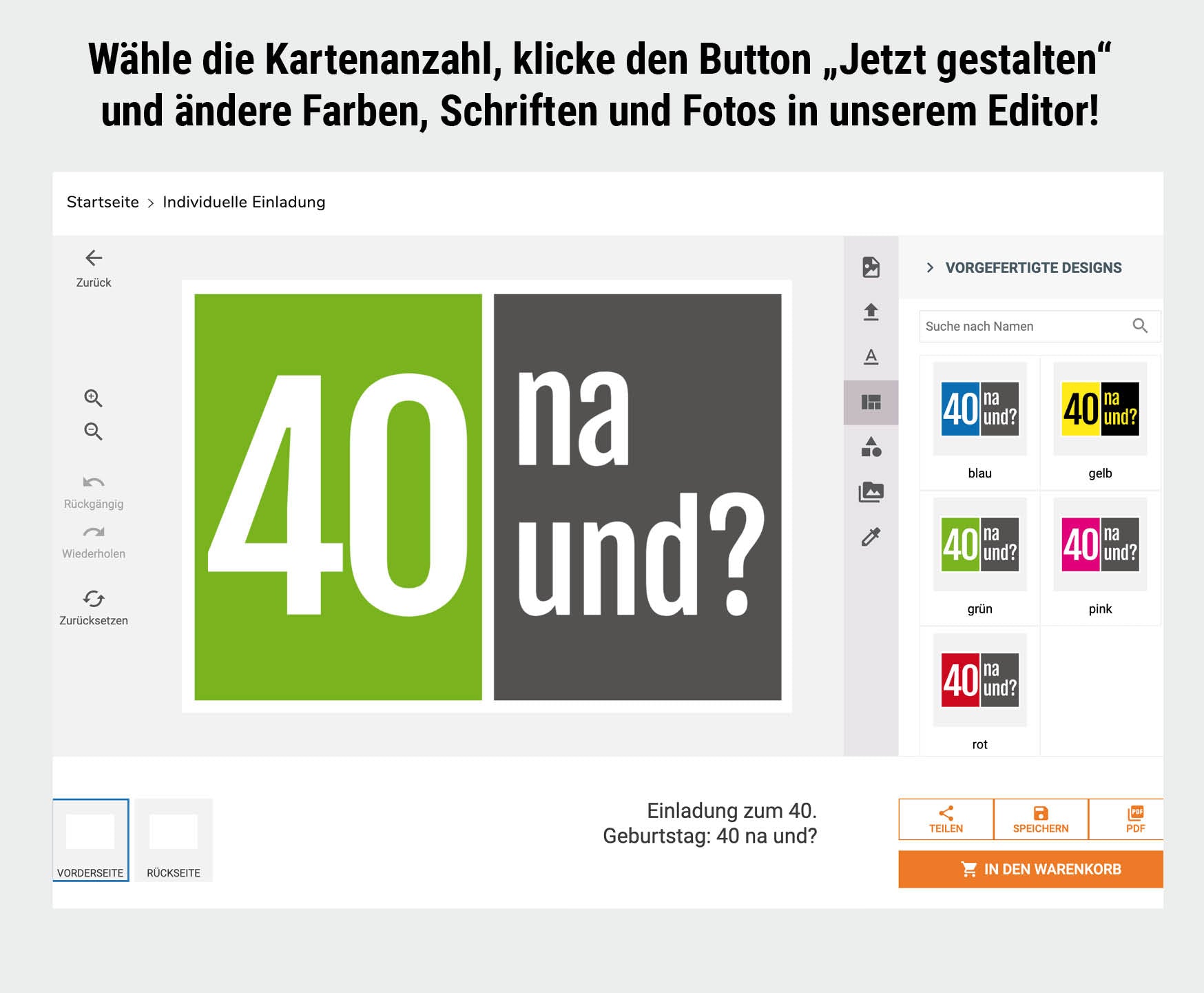 Einladung zum 40. Geburtstag: 40 na und? - Individuelle Einladung