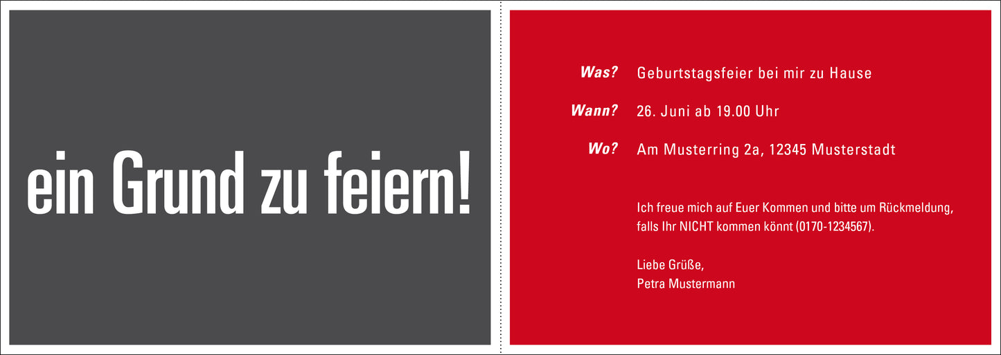 Einladung zum 50. Geburtstag: 50 na und? - Individuelle Einladung
