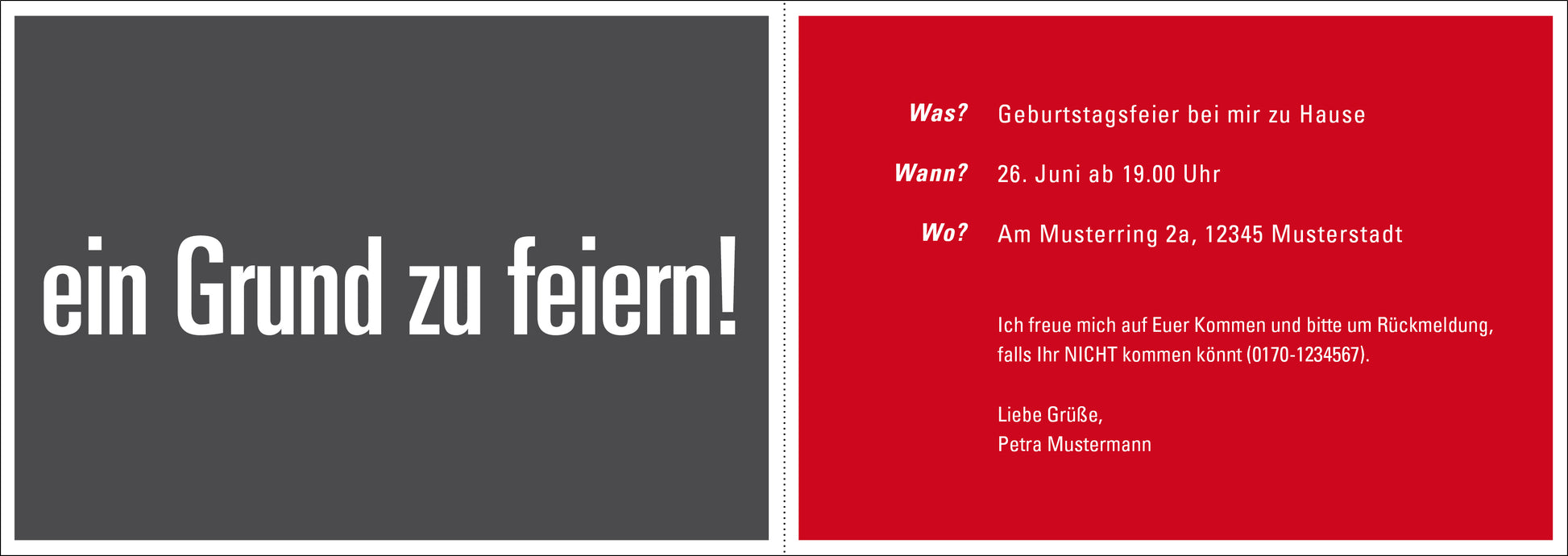 Einladung zum 50. Geburtstag: 50 na und? - Individuelle Einladung