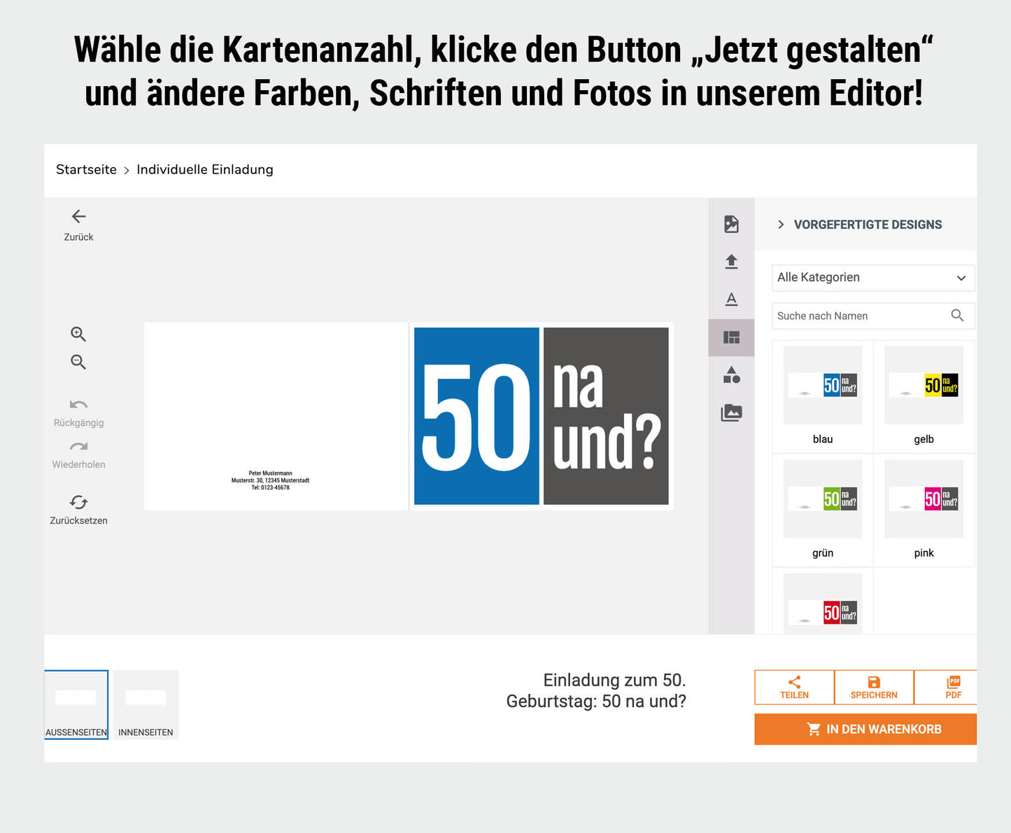 Einladung zum 50. Geburtstag: 50 na und? - Individuelle Einladung