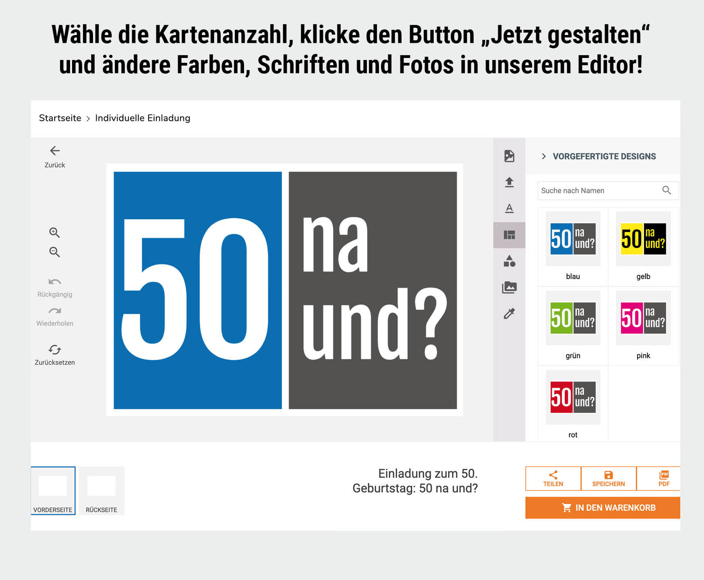 Einladung zum 50. Geburtstag: 50 na und? - Individuelle Einladung