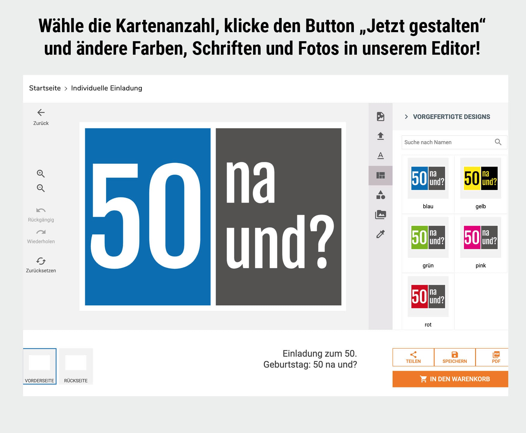 Einladung zum 50. Geburtstag: 50 na und? - Individuelle Einladung