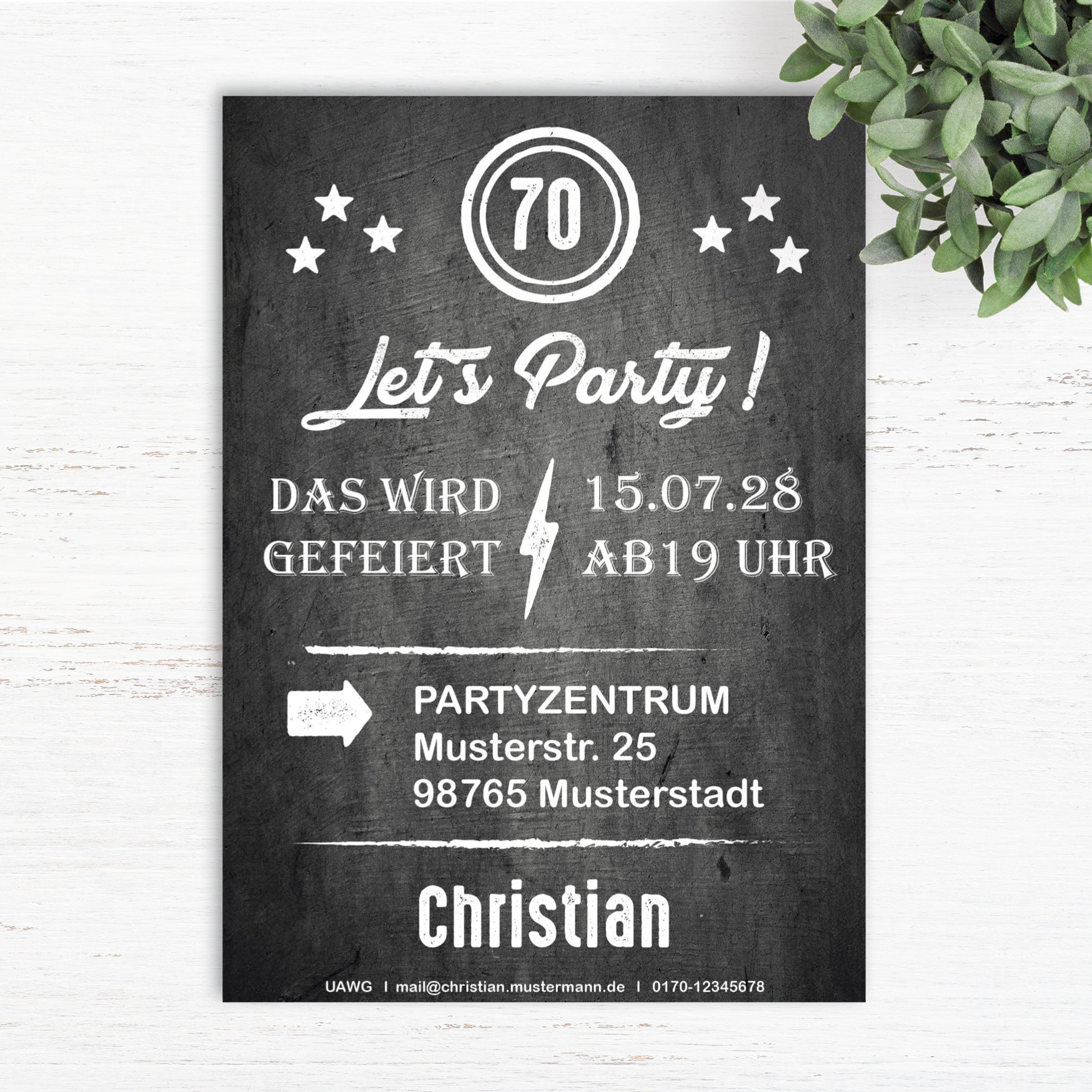 Einladung zum 70. Geburtstag: Let’s Party!